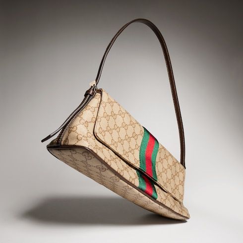 Madison Medium Shoulder Bag With Web GG Coated Canvas