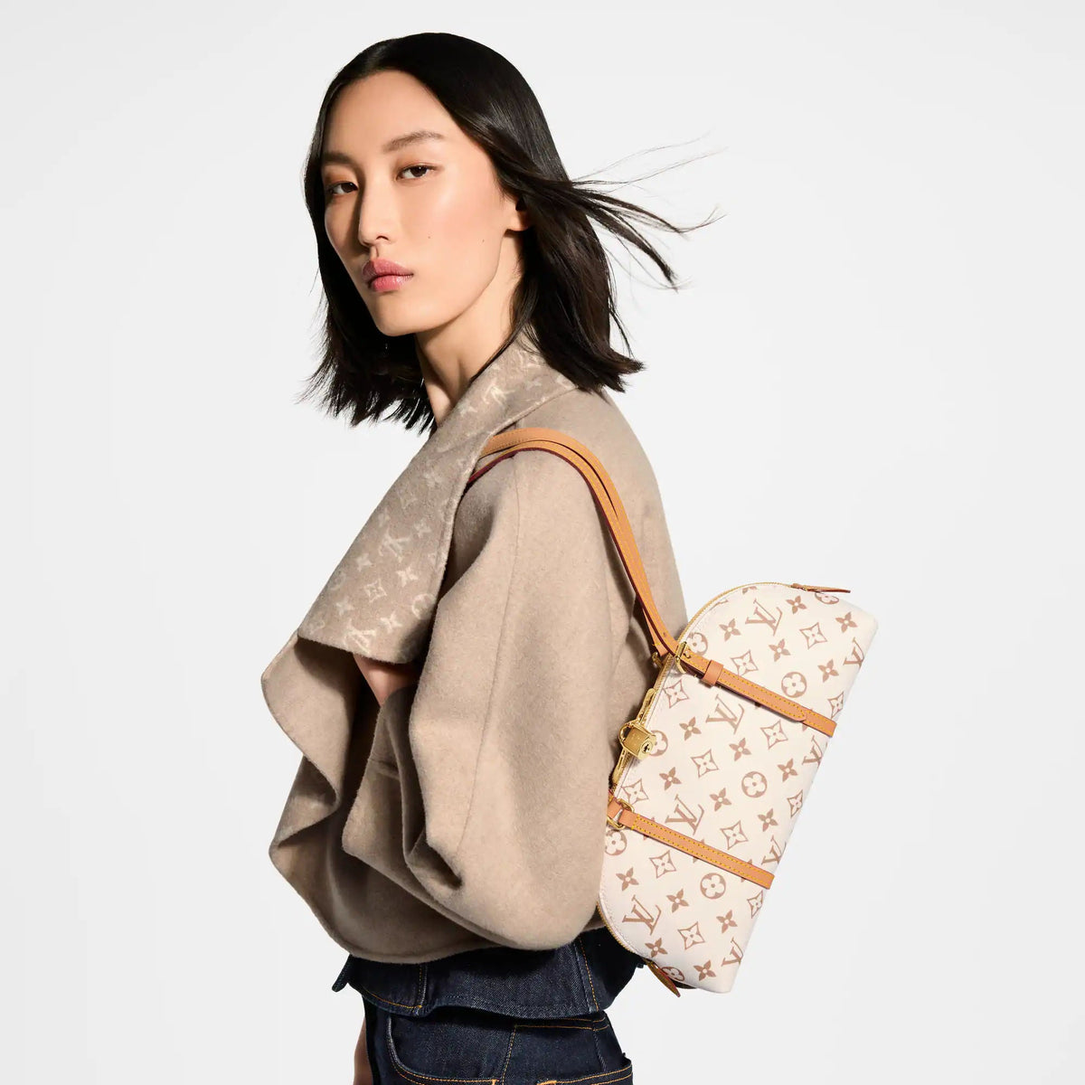 Women's Squire East-West Monogram Dune Canvas Shoulder Bag