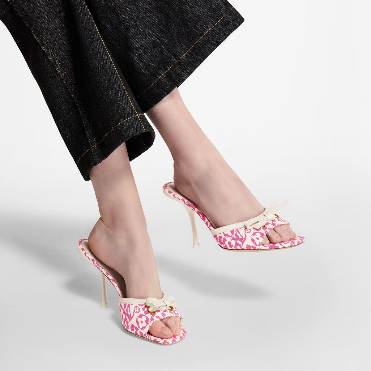 Women's 6AM Mule Monogram Leopard Canvas Stiletto 1AJLK9