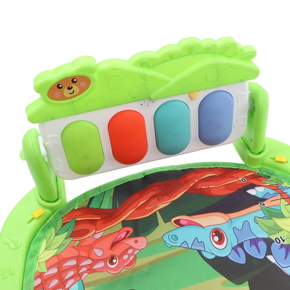 M Buder Multifunctional Baby Play Mat Infant Music Pedal Piano Fitness Mat Newborn Sensory Learning Toys Dinosaur Green 29.1 in / 74 cm