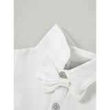 Baby Boy Clothes Suit 0-24 Months Infant Outfits Wave Point Romper Shirt Bowtie Vest Pant Wedding Party