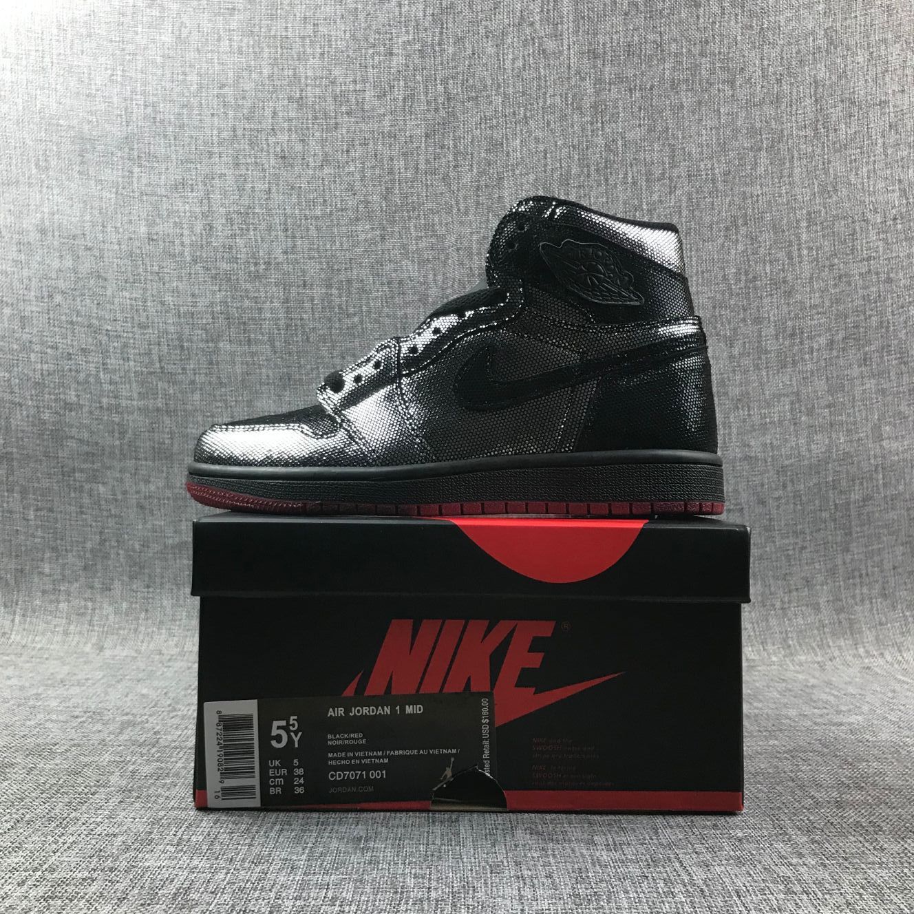 Air Jordan 1 Mid Modern Black Silver AJ1