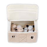 Lambs & Ivy Baby Farm Plush Barn with 4 Stuffed Animals Toy - Taupe/Gray/White