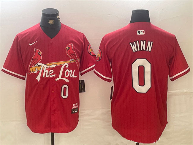 Custom Men’s St. Louis Cardinals #0 Masyn Winn Red 2024 City Connect Limited Stitched Baseball Jersey