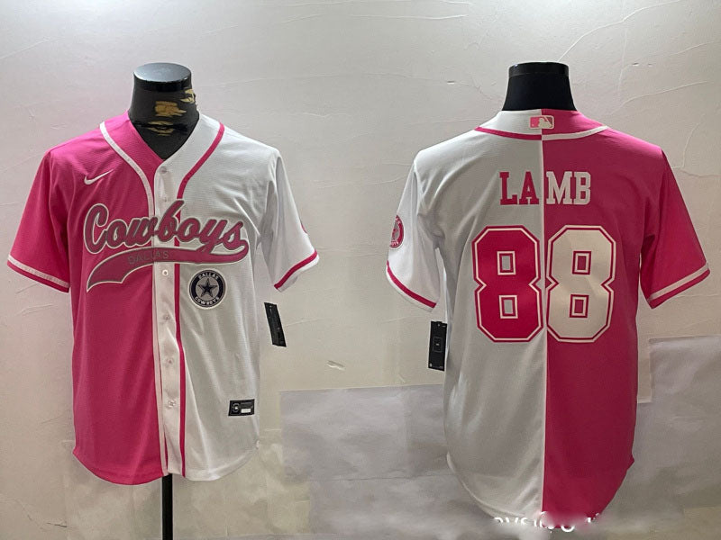 Custom Men’s Dallas Cowboys #88 CeeDee Lamb 2024 Arctic white red Stitched Baseball Jerseys