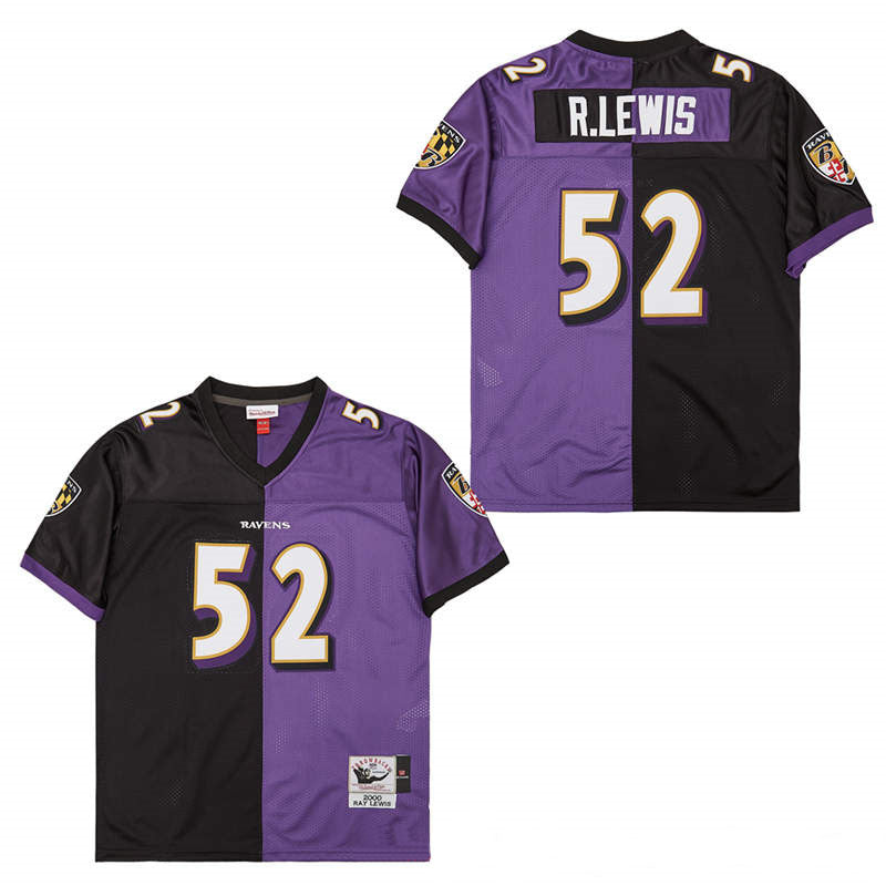 Custom Mitchell&Ness Ravens #52 M&N Throwback Jersey