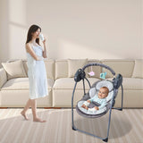 KFeng Baby Swing for Newborns Electric Motorized Infant Swing,Bluetooth Music,Remote,Gray