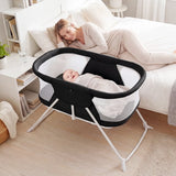 Costway 2 in 1 Baby Bassinet with Rocking Motion with Breathable Mesh Black