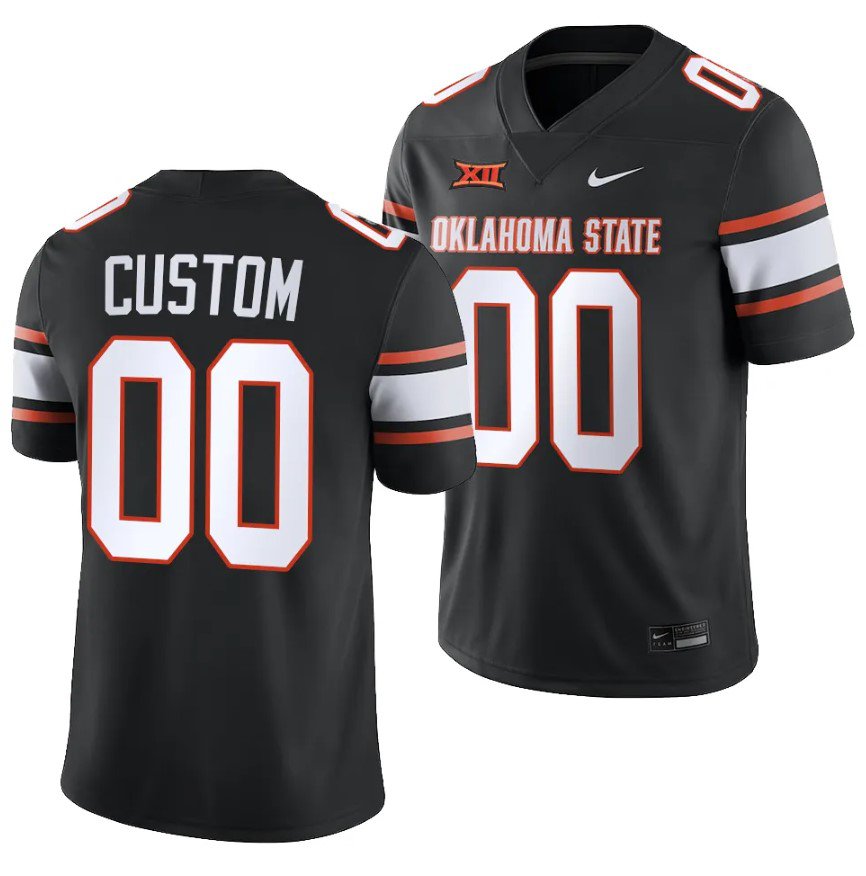 Custom Custom Oklahoma State Cowboys Jersey Name and Number College Football 2023 Game Black