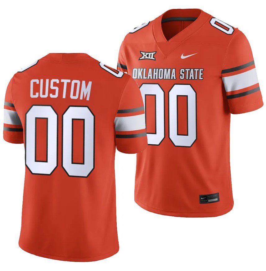 Custom Custom Oklahoma State Cowboys Jersey Name and Number College Football 2023 Game Orange