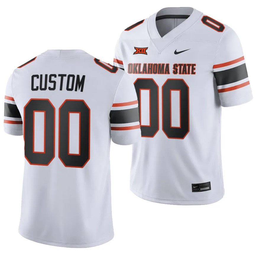 Custom Custom Oklahoma State Cowboys Jersey Name and Number College Football 2023 Game White