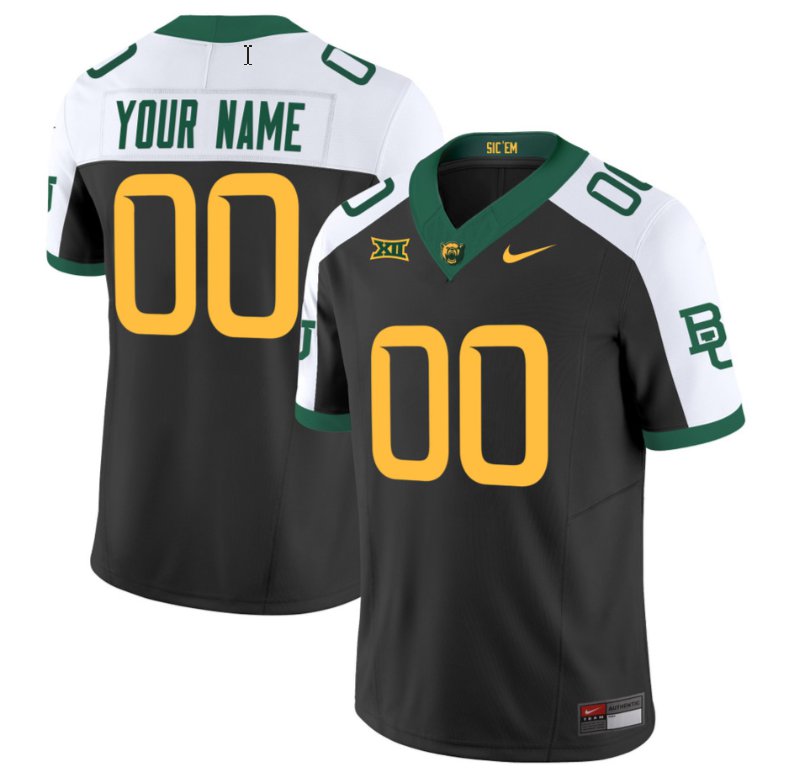 Custom Custom Baylor Bears Jersey Name, Number Vapor Limited College Football All Stitched Black Alternate