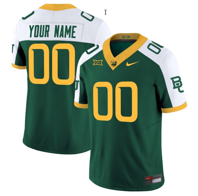 Custom Custom Baylor Bears Jersey Name, Number Vapor Limited College Football All Stitched Green Alternate