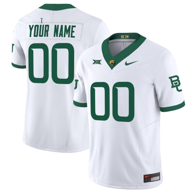 Custom Custom Baylor Bears Jersey Name and Number Vapor Limited College Football All Stitched White