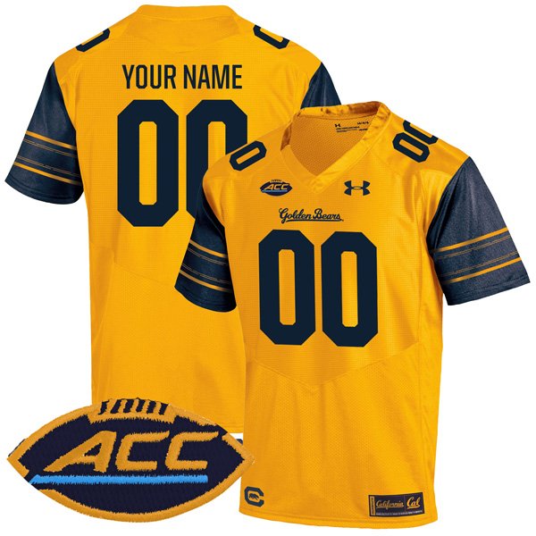 Custom Custom California Golden Bears Jersey Name and Number College Football Gold Alternate Game