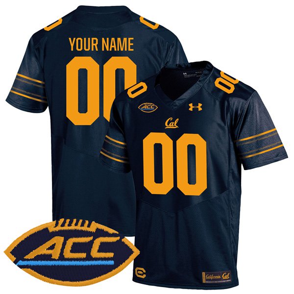 Custom Custom California Golden Bears Jersey Name and Number College Football Navy Home Game