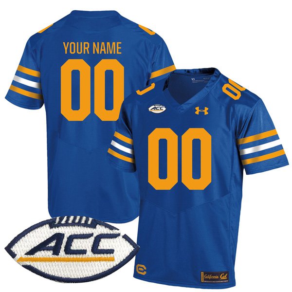 Custom Custom California Golden Bears Jersey Name and Number College Football Royal Blue All Stitched