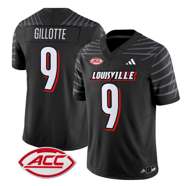 Custom Ashton Gillotte Jersey #9 Louisville Cardinals Vapor Football Stitched Black