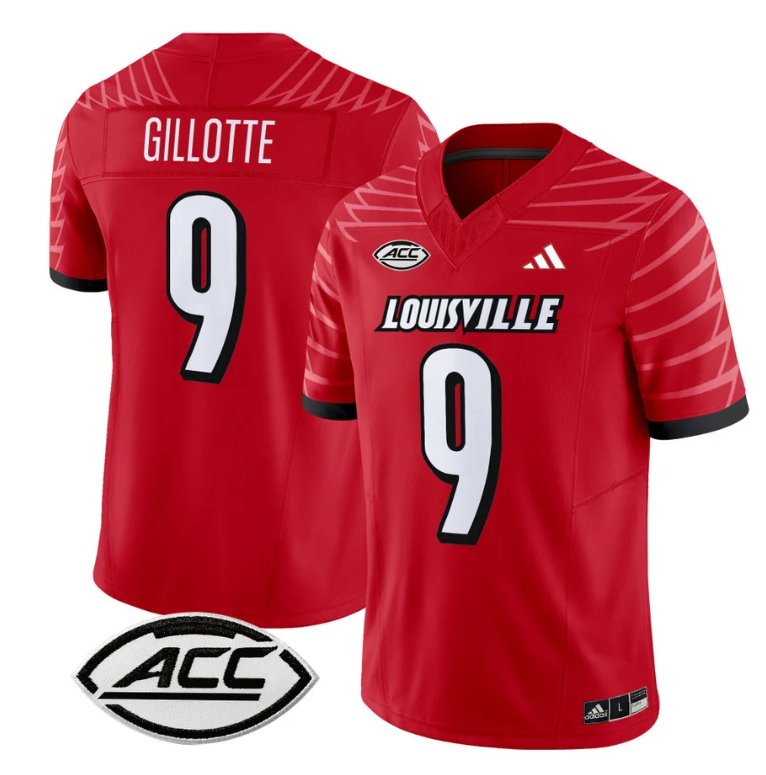 Custom Ashton Gillotte Jersey #9 Louisville Cardinals Vapor Football Stitched Red