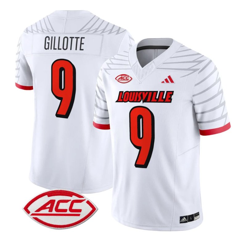 Custom Ashton Gillotte Jersey #9 Louisville Cardinals Vapor Football Stitched White