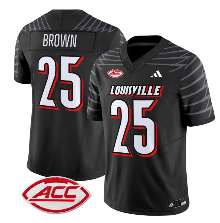 Custom Isaac Brown Jersey #25 Louisville Cardinals Vapor Football Stitched Black