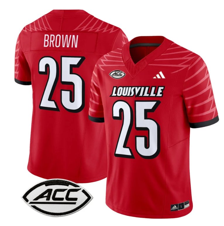 Custom Isaac Brown Jersey #25 Louisville Cardinals Vapor Football Stitched Red