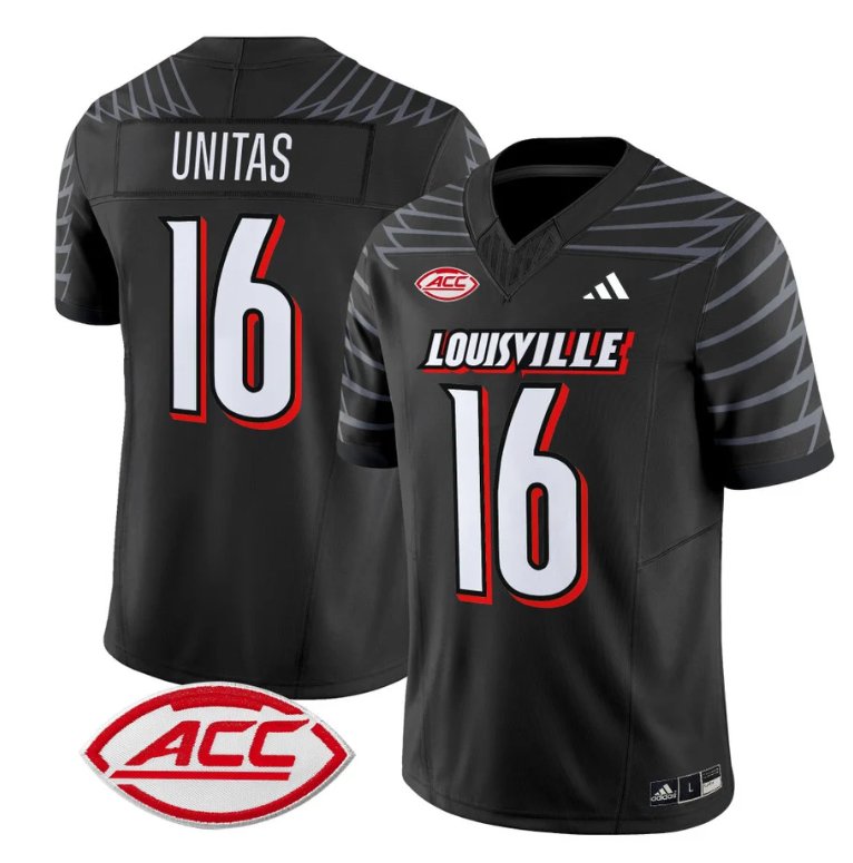 Custom Johnny Unitas Jersey #16 Louisville Cardinals Vapor Football Stitched Black