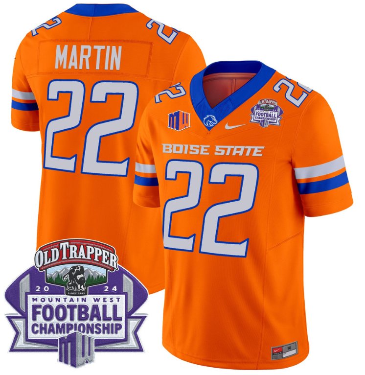 Custom Doug Martin Jersey #22 Boise State Broncos 2024 Championship Vapor Orange