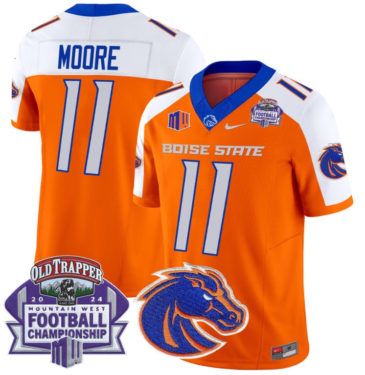 Custom Kellen Moore Jersey #11 Boise State Broncos 2024 Championship Vapor Orange Alternate