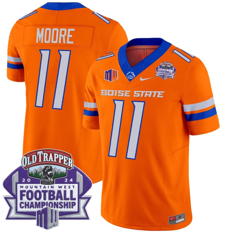 Custom Kellen Moore Jersey #11 Boise State Broncos 2024 Championship Vapor Orange