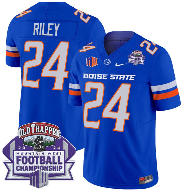 Custom Dylan Riley Jersey #24 Boise State Broncos 2024 Championship Vapor Royal