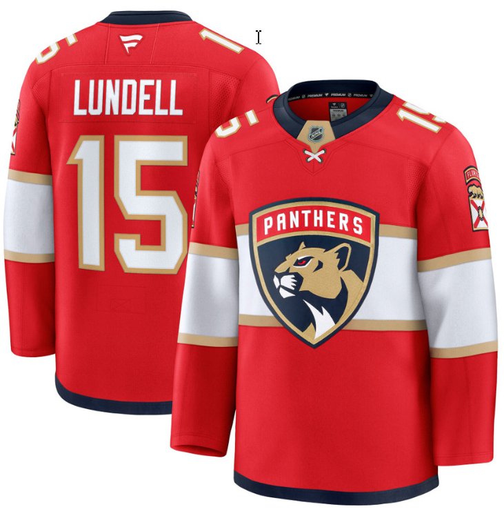 Custom Men’s Anton Lundell Jersey #15 Florida Panthers 2025 Premium All Stitched