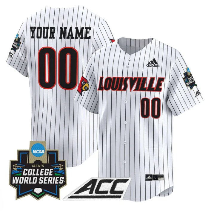 Custom Custom Louisville Cardinals Jersey 2025 World Series Stitched Pinstripe