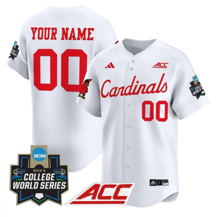 Custom Custom Louisville Cardinals Jersey 2025 World Series Stitched White