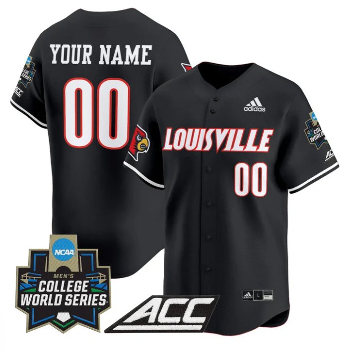 Custom Custom Louisville Cardinals Jersey 2025 World Series Stitched Black