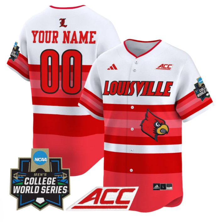 Custom Custom Louisville Cardinals Jersey 2025 World Series Stitched Gradient