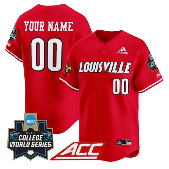 Custom Custom Louisville Cardinals Jersey 2025 World Series Stitched Red