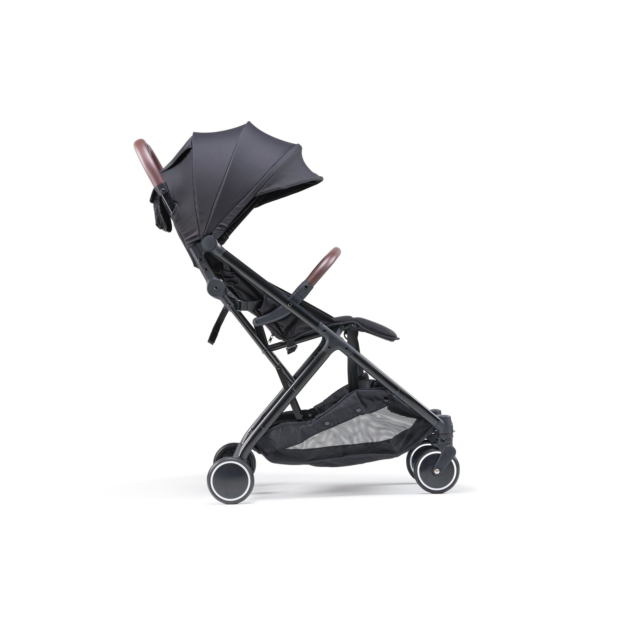 Parent's Choice Quick Fold Baby Stroller with Full-reclining Backrest, Compact and Lightweight Design for travel convenience, Black