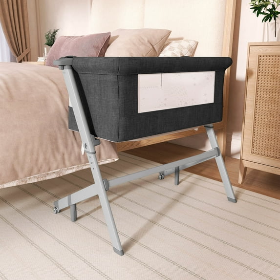 Dream On Me Skylar Bassinet and Bedside Sleeper in Black