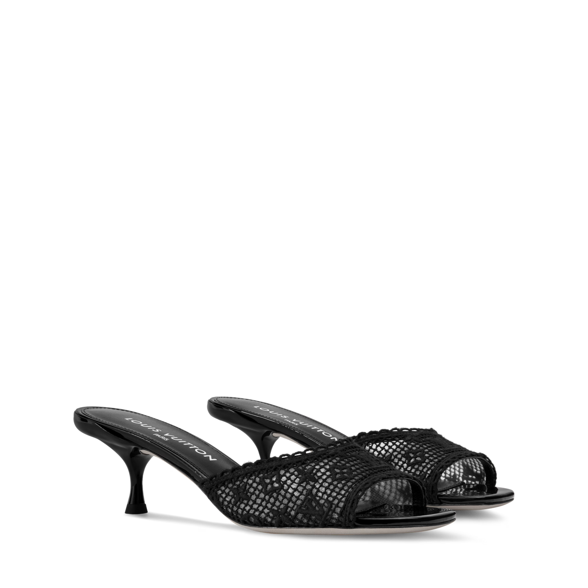 Women's 6 AM Monogram Embroidered Kitten Heel Mule 1AK20D