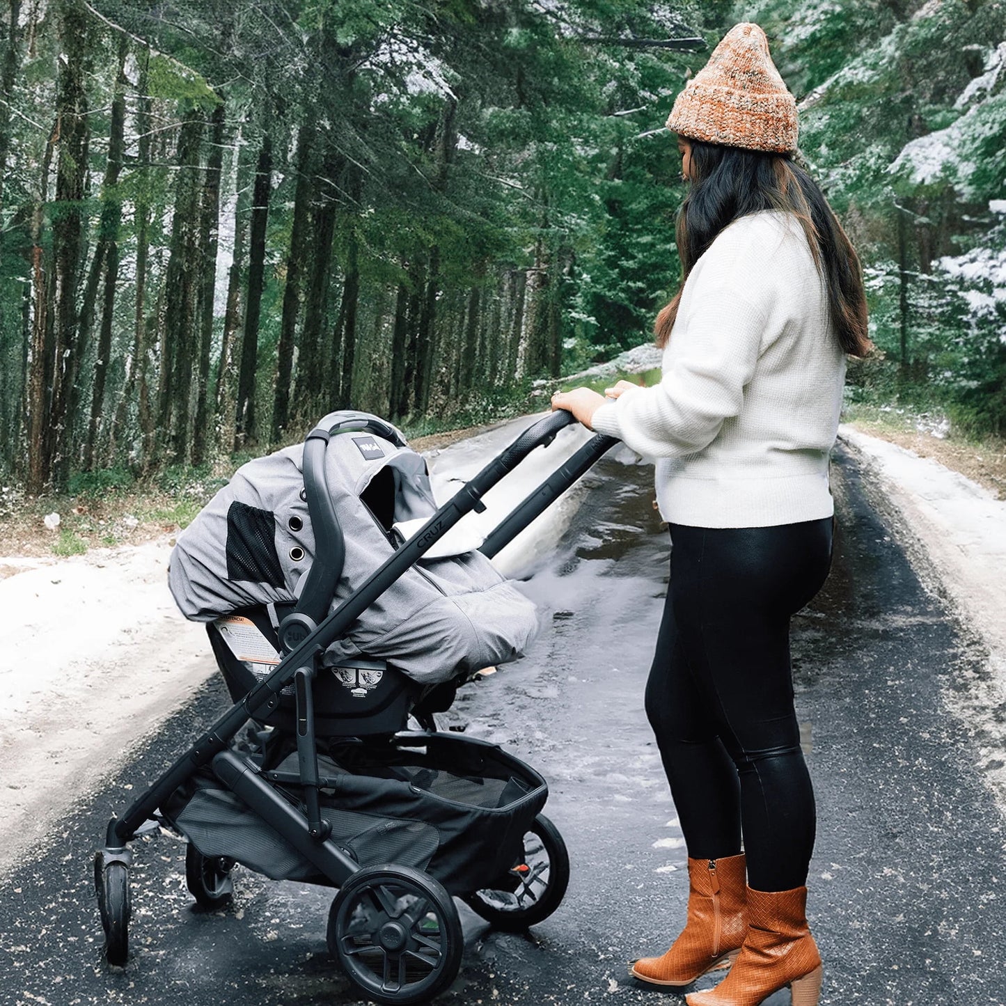 Winter Luxe Car Seat Wrap – Storm