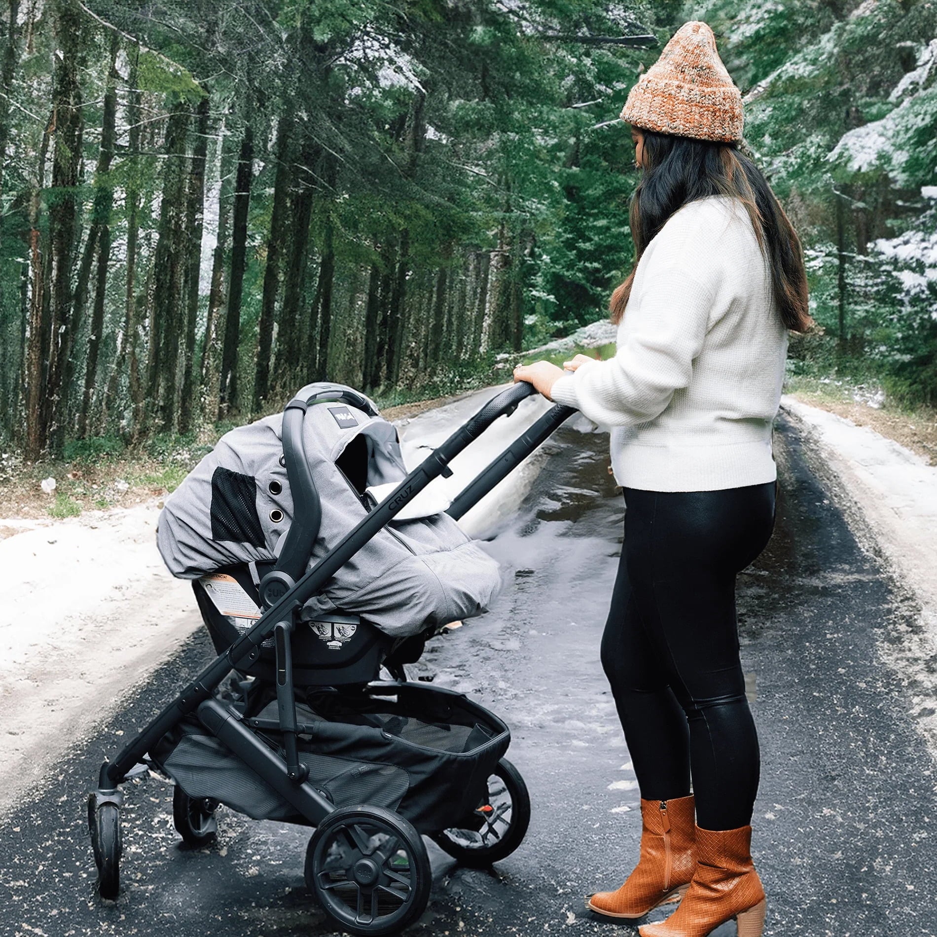 Winter Luxe Car Seat Wrap – Storm