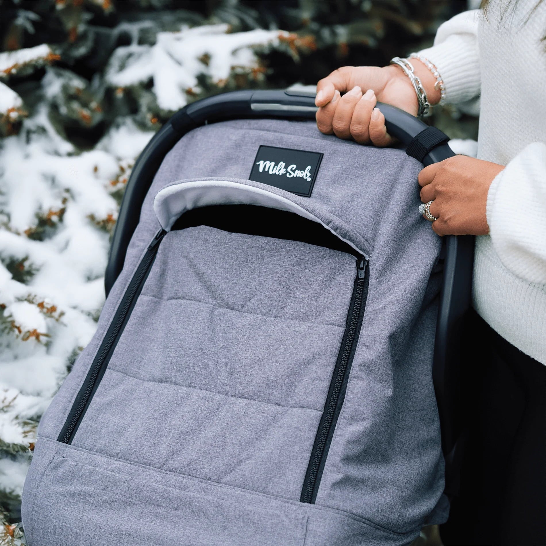 Winter Luxe Car Seat Wrap – Storm
