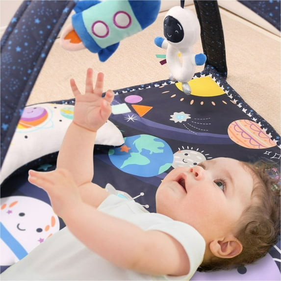 The Peanutshell Space-Themed 7-in-1 Activity Play Gym and Playmat for Babies, 7-Piece