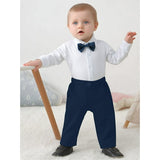 Baby Boy Clothes Suit Toddler Outfits 4pcs Formal Dress Onesie Waistcoat Pants Bow Tie Set
