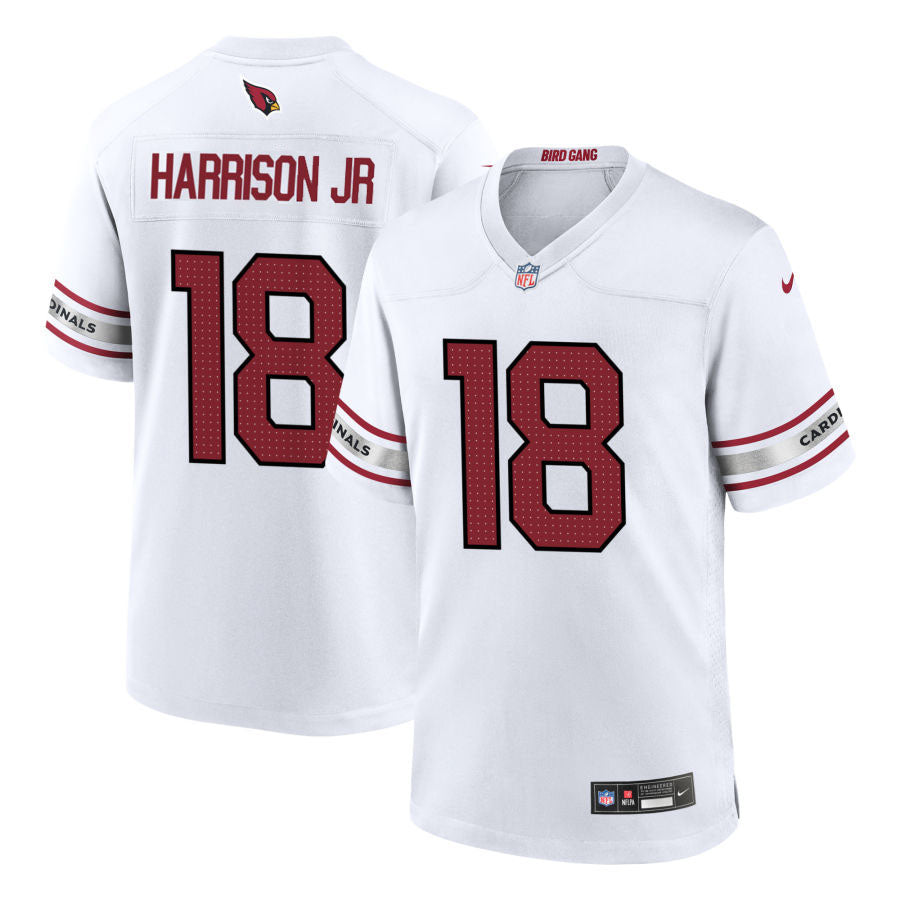 Custom Men’s Arizona Cardinals #18 Marvin Harrison Jr.  Jersey – White