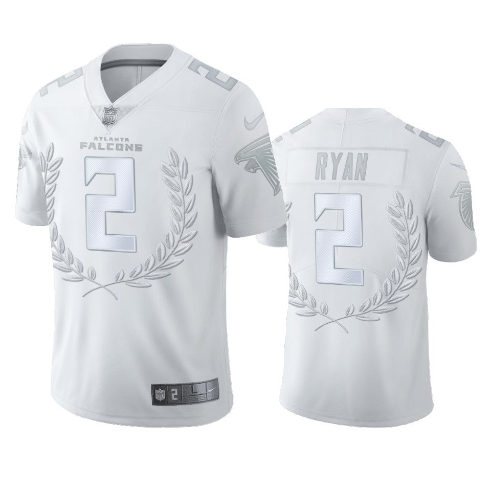 Custom Atlanta Falcons #2 Matt Ryan Men”s Platinum NFL MVP Limited Edition Jersey