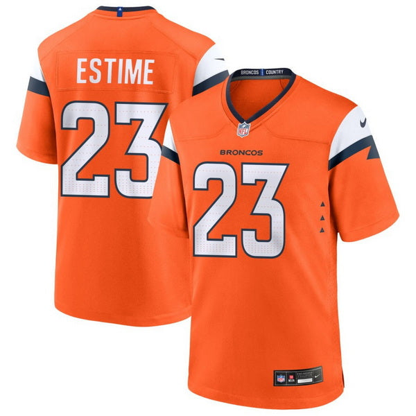 Custom Audric Estime #23 Denver Broncos Orange Mile High Collection Game Jersey