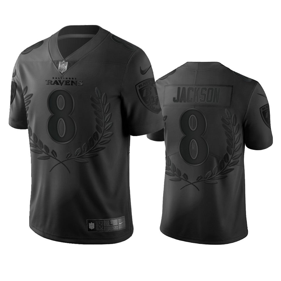 Custom Baltimore Ravens #8 Lamar Jackson Men’s Black NFL MVP Limited Edition Jersey