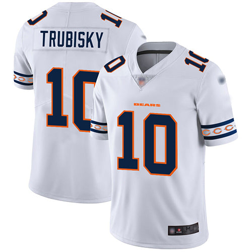 Custom Bears #10 Mitchell Trubisky White Men’s Stitched Football Limited Team Logo Fashion Jersey